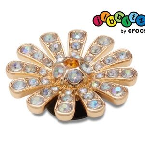 Jibbitz by Crocs Gold Flower Charm - Glitzy Flower - Flowers & Nature 🌼